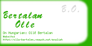 bertalan olle business card